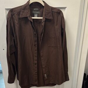 Banana Republic Chocolate Brown Long-Sleeve Shirt